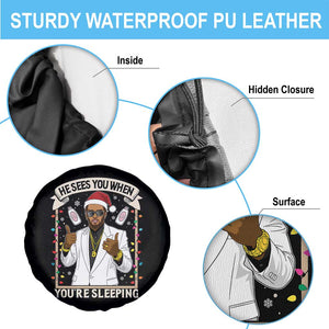 Funny Christmas Diddy Spare Tire Cover He Sees You When Youre Sleeping Dirty Xmas Lights TS10 Print Your Wear