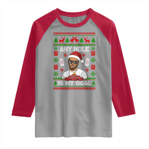 Funny Christmas Diddy Raglan Shirt Embarrassing Any Hole is My Goal Dirty Ugly Xmas TS10 Sport Gray Red Print Your Wear