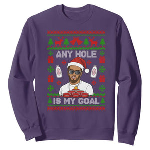 Funny Christmas Diddy Sweatshirt Embarrassing Any Hole is My Goal Dirty Ugly Xmas TS10 Purple Print Your Wear