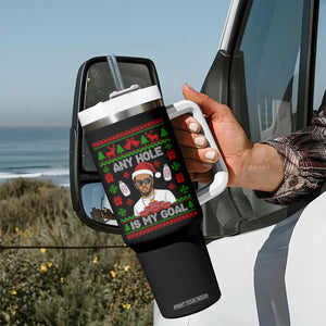Funny Christmas Diddy Tumbler With Handle Embarrassing Any Hole is My Goal Dirty Ugly Xmas TS10 Print Your Wear