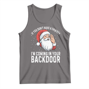 Funny Inappropriate Christmas Tank Top Adult Humor Santa If You Dont Have A Chimney Im Coming In Your Backdoor TS10 Deep Heather Print Your Wear