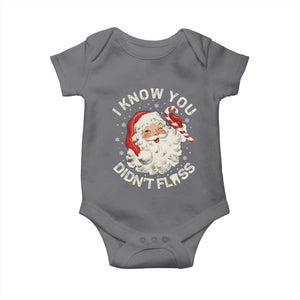 I Know You Didnt Floss Baby Onesie Funny Dentist Christmas Santa Dental Hygiene TS10 Charcoal Print Your Wear