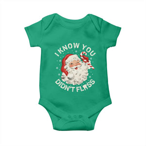 I Know You Didnt Floss Baby Onesie Funny Dentist Christmas Santa Dental Hygiene TS10 Irish Green Print Your Wear
