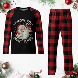 I Know You Didnt Floss Plaid Pajama Set Funny Dentist Christmas Santa Dental Hygiene TS10 Buffalo Plaid Print Your Wear