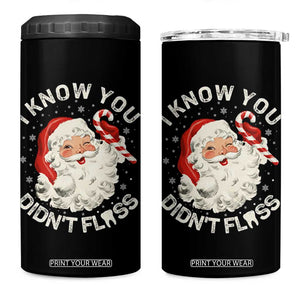 I Know You Didnt Floss 4 in 1 Can Cooler Tumbler Funny Dentist Christmas Santa Dental Hygiene TS10 One Size: 16 oz Black Print Your Wear