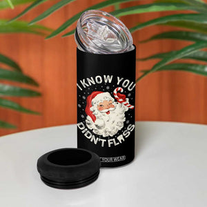 I Know You Didnt Floss 4 in 1 Can Cooler Tumbler Funny Dentist Christmas Santa Dental Hygiene TS10 Print Your Wear
