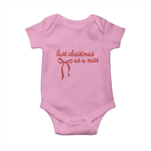Last Christmas As A Miss Baby Onesie Bride To Be Future Mrs Xmas Engaged Gift TS10 Light Pink Print Your Wear