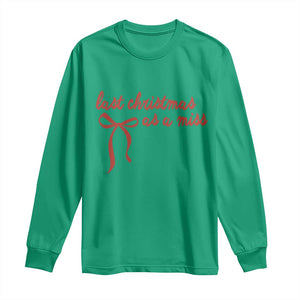 Last Christmas As A Miss Long Sleeve Shirt Bride To Be Future Mrs Xmas Engaged Gift TS10 Irish Green Print Your Wear