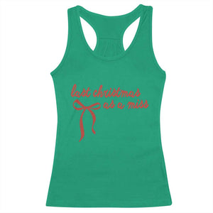 Last Christmas As A Miss Racerback Tank Top Bride To Be Future Mrs Xmas Engaged Gift - Print Your Wear