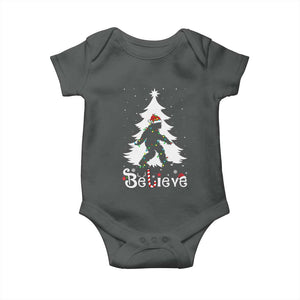 Bigfoot Christmas Baby Onesie Santa Bigfoot Xmas Tree Funny Sasquatch Yeti TS10 Dark Heather Print Your Wear