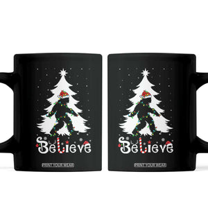 Bigfoot Christmas Coffee Mug Santa Bigfoot Xmas Tree Funny Sasquatch Yeti TS10 Black Print Your Wear