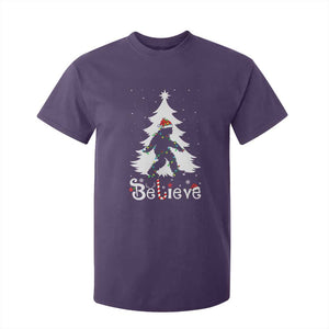 Bigfoot Christmas T Shirt For Kid Santa Bigfoot Xmas Tree Funny Sasquatch Yeti TS10 Purple Print Your Wear