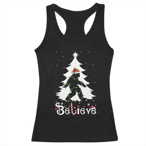 Bigfoot Christmas Racerback Tank Top Santa Bigfoot Xmas Tree Funny Sasquatch Yeti TS10 Black Print Your Wear