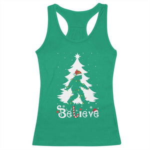 Bigfoot Christmas Racerback Tank Top Santa Bigfoot Xmas Tree Funny Sasquatch Yeti TS10 Irish Green Print Your Wear