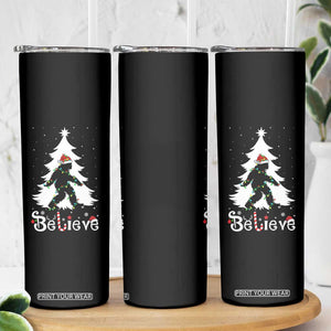 Bigfoot Christmas Skinny Tumbler Santa Bigfoot Xmas Tree Funny Sasquatch Yeti TS10 Print Your Wear