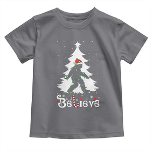 Bigfoot Christmas Toddler T Shirt Santa Bigfoot Xmas Tree Funny Sasquatch Yeti TS10 Charcoal Print Your Wear