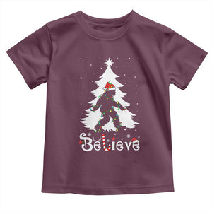 Bigfoot Christmas Toddler T Shirt Santa Bigfoot Xmas Tree Funny Sasquatch Yeti TS10 Maroon Print Your Wear