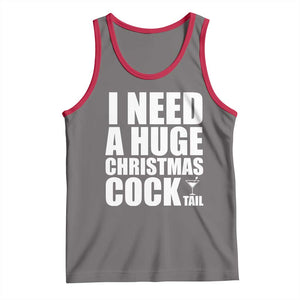 I Need a Huge Christmas COCKtail Tank Top Funny Adult Humor Inappropriate Drinking Gift TS10 Deep Heather Red Print Your Wear