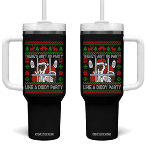 Funny Christmas Diddy Tumbler With Handle Aint No Party Like A Diddy Party Baby Oil Dirty Ugly Xmas TS10 One Size: 40 oz Black Print Your Wear