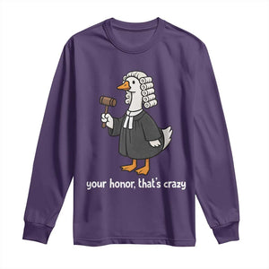 Goose Lawyer Long Sleeve Shirt Law School Graduation Gift Funny Silly Gooses Lovers TS10 Purple Print Your Wear