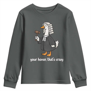 Goose Lawyer Youth Sweatshirt Law School Graduation Gift Funny Silly Gooses Lovers TS10 Dark Heather Print Your Wear