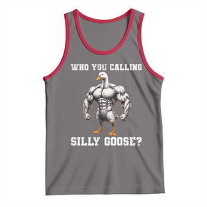 Who You Calling Silly Goose Funny Gym Meme Tank Top TS10 Deep Heather Red Print Your Wear