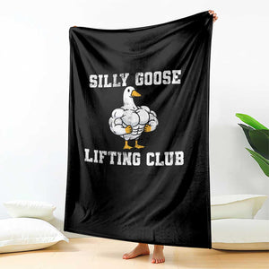 Silly Goose Lifting Club Throw Blanket Funny Gym Meme TS10 Print Your Wear