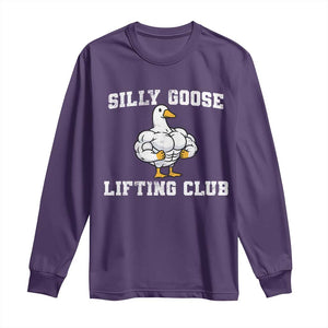 Silly Goose Lifting Club Long Sleeve Shirt Funny Gym Meme TS10 Purple Print Your Wear