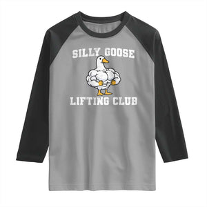 Silly Goose Lifting Club Raglan Shirt Funny Gym Meme TS10 Sport Gray Black Print Your Wear