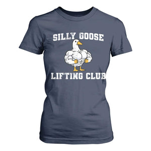 Silly Goose Lifting Club T Shirt For Women Funny Gym Meme TS10 Navy Print Your Wear