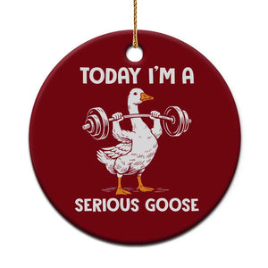 Funny Goose Weight Lifting Ceramic Ornament Today Im A Serious Goose Weightlifter Gym Workout TS10 1pc Red Print Your Wear