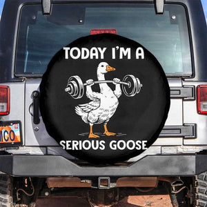 Funny Goose Weight Lifting Spare Tire Cover Today Im A Serious Goose Weightlifter Gym Workout TS10 No hole Black Print Your Wear
