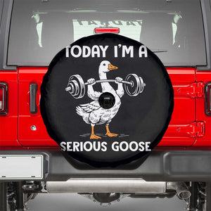 Funny Goose Weight Lifting Spare Tire Cover Today Im A Serious Goose Weightlifter Gym Workout TS10 Black Print Your Wear