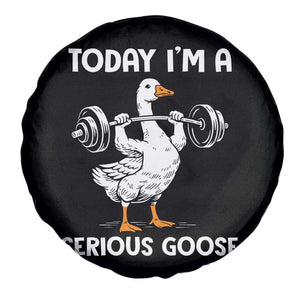Funny Goose Weight Lifting Spare Tire Cover Today Im A Serious Goose Weightlifter Gym Workout TS10 Print Your Wear
