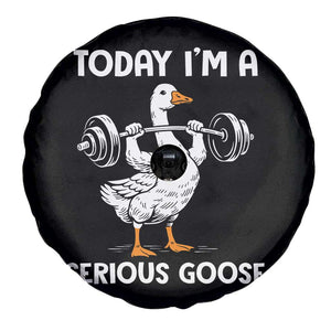 Funny Goose Weight Lifting Spare Tire Cover Today Im A Serious Goose Weightlifter Gym Workout TS10 Print Your Wear
