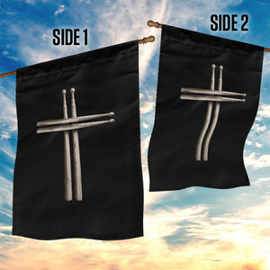 Christian Drummer Garden Flag Drumstick Cross Rock Music Lover Gift TS10 Print Your Wear