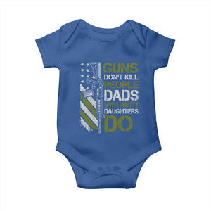 Funny Girl Dad Baby Onesie Guns Dont Kill People Dads with Pretty Daughters Do US Flag TS10 Royal Blue Print Your Wear