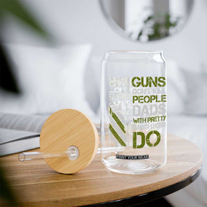 Funny Girl Dad Glass Can Guns Dont Kill People Dads with Pretty Daughters Do US Flag TS10 Print Your Wear