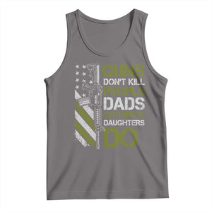 Funny Girl Dad Tank Top Guns Dont Kill People Dads with Pretty Daughters Do US Flag TS10 Deep Heather Print Your Wear