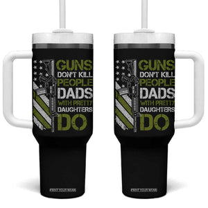 Funny Girl Dad Tumbler With Handle Guns Dont Kill People Dads with Pretty Daughters Do US Flag TS10 One Size: 40 oz Black Print Your Wear