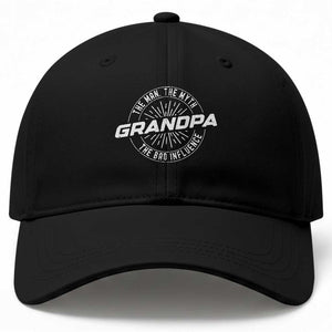 Funny Grandpa Baseball Cap Man Myth Bad Influence Funny Fathers Day TS10 Print Your Wear