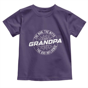Funny Grandpa Toddler T Shirt Man Myth Bad Influence Funny Fathers Day TS10 Purple Print Your Wear
