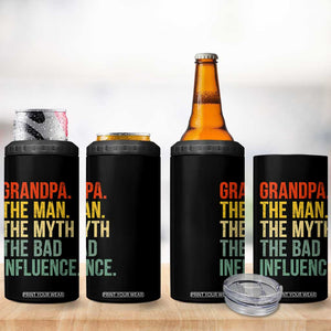 Funny Grandpa 4 in 1 Can Cooler Tumbler Retro Man Myth Bad Influence Best Funny Fathers Day TS10 Print Your Wear