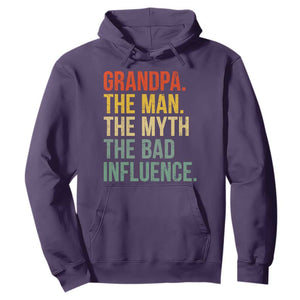 Funny Grandpa Hoodie Retro Man Myth Bad Influence Best Funny Fathers Day - Print Your Wear