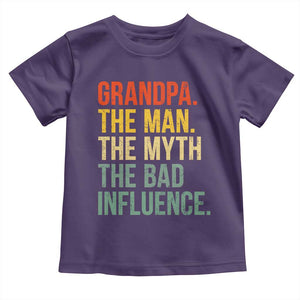 Funny Grandpa Toddler T Shirt Retro Man Myth Bad Influence Best Funny Fathers Day TS10 Purple Print Your Wear