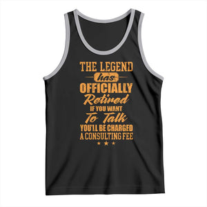 The Legend Has Retired Tank Top Funny Retirement Party Gag Gift TS10 Black Athletic Heather Print Your Wear