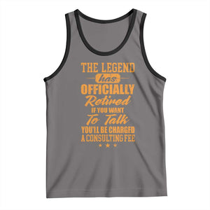 The Legend Has Retired Tank Top Funny Retirement Party Gag Gift TS10 Deep Heather Black Print Your Wear