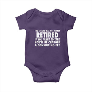 Funny Retirement Baby Onesie Funny The Legend Has Retired Grandpa Dad Humor TS10 Purple Print Your Wear