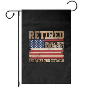 Funny Retirement Garden Flag See Wife For Details Husband Dad Grandpa Humor US Flag TS10 Black Print Your Wear