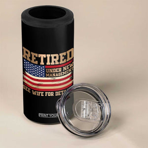 Funny Retirement 4 in 1 Can Cooler Tumbler See Wife For Details Husband Dad Grandpa Humor US Flag TS10 Print Your Wear